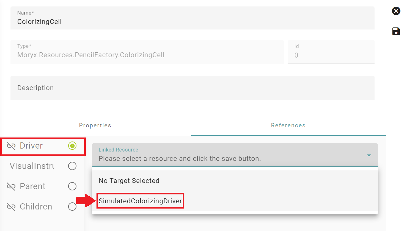 Set the driver as reference in the cell